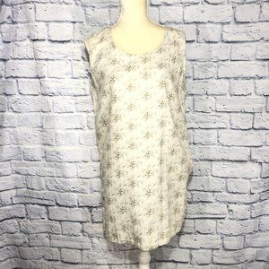 ST JOHN'S BAY SLEEVELESS 100% LINEN MINI DRESS M